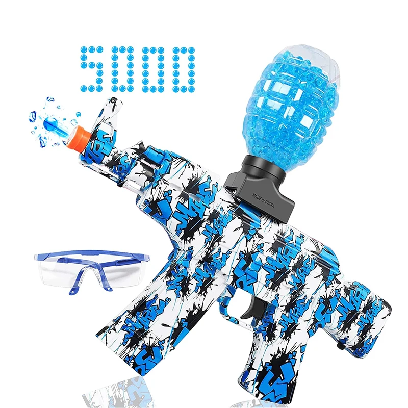 Ak47 Gel Water Blaster Gun With 5000 Water Gel Beads Splatter Ball Gun ...