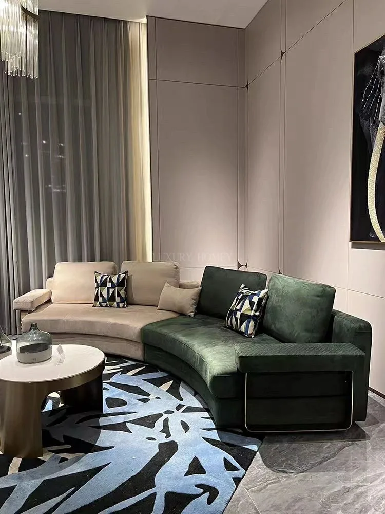 Shop Our Italian High-End Custom Sectional Curved Sofa Set