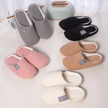 Closed Toe Design 2024 Slides Unisex Slippers Soft Warm Material Classic House Slippers Winter Slides Shoes For Indoor