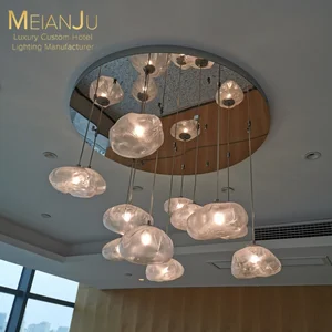 Zhongshan Textured Glass Customizable Premium Chandelier Pendant Light for Hotel Use LED 5-Year Warranty Easy Installation