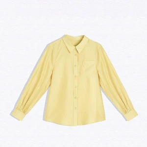 Fashion Design Turn-Down Collar Blusas De Mujer 2026 Blue Casual  Blouse Top Long Fall Shirts for Women