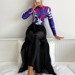 Long Skirts for Women Muslim Women Swimwear Sample Available 4 Pieces Adults Wholesale Bikini Set Support Bikinis Swimwear 1000