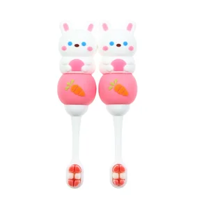 High Quality Cute Lovely Rabbit Toothbrush Sweet pink Girl 3D Tooth Brush PET Box Packing Super Soft New