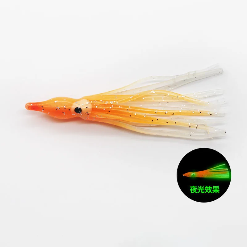 SILANON Glow Octopus Squid Skirts Fishing Lures - Soft PVC Bait For Saltwater Trolling (7cm/9cm/11cm) - View #3