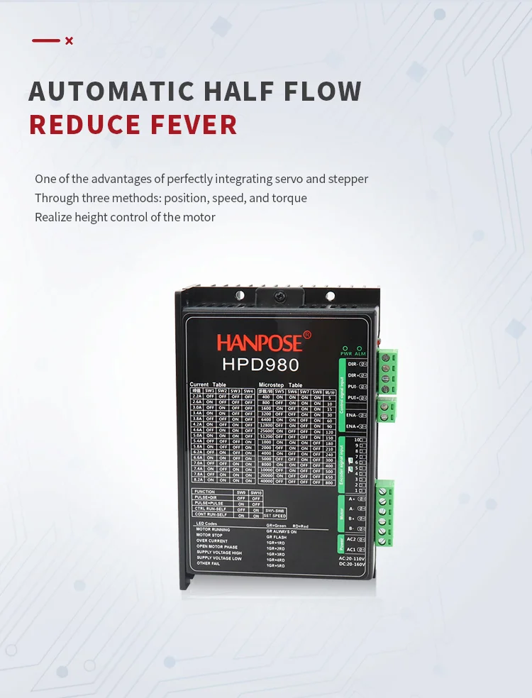 product hanpose hpd980 driver motor board  86 stepper motor driver ac20 110v for cnc milling nema 34 stepper motor  controller-3