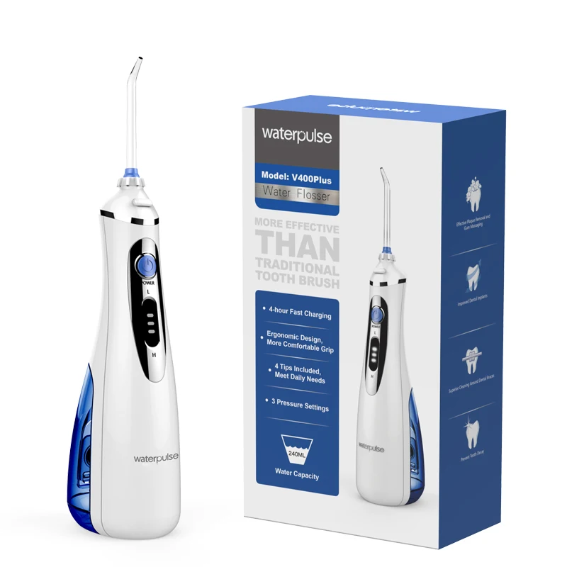 Waterpulse V400Plus Rechargeable Water Flosser Portable for Teeth Cleaning