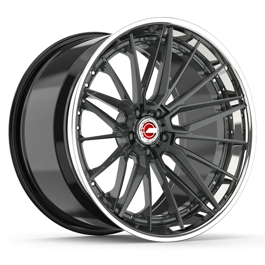 Brand 3-Piece Forged Custom Alloy Car Wheel Rims 18-24 Inch 35 / 40 / 30 / 25MM 100MM Aluminum