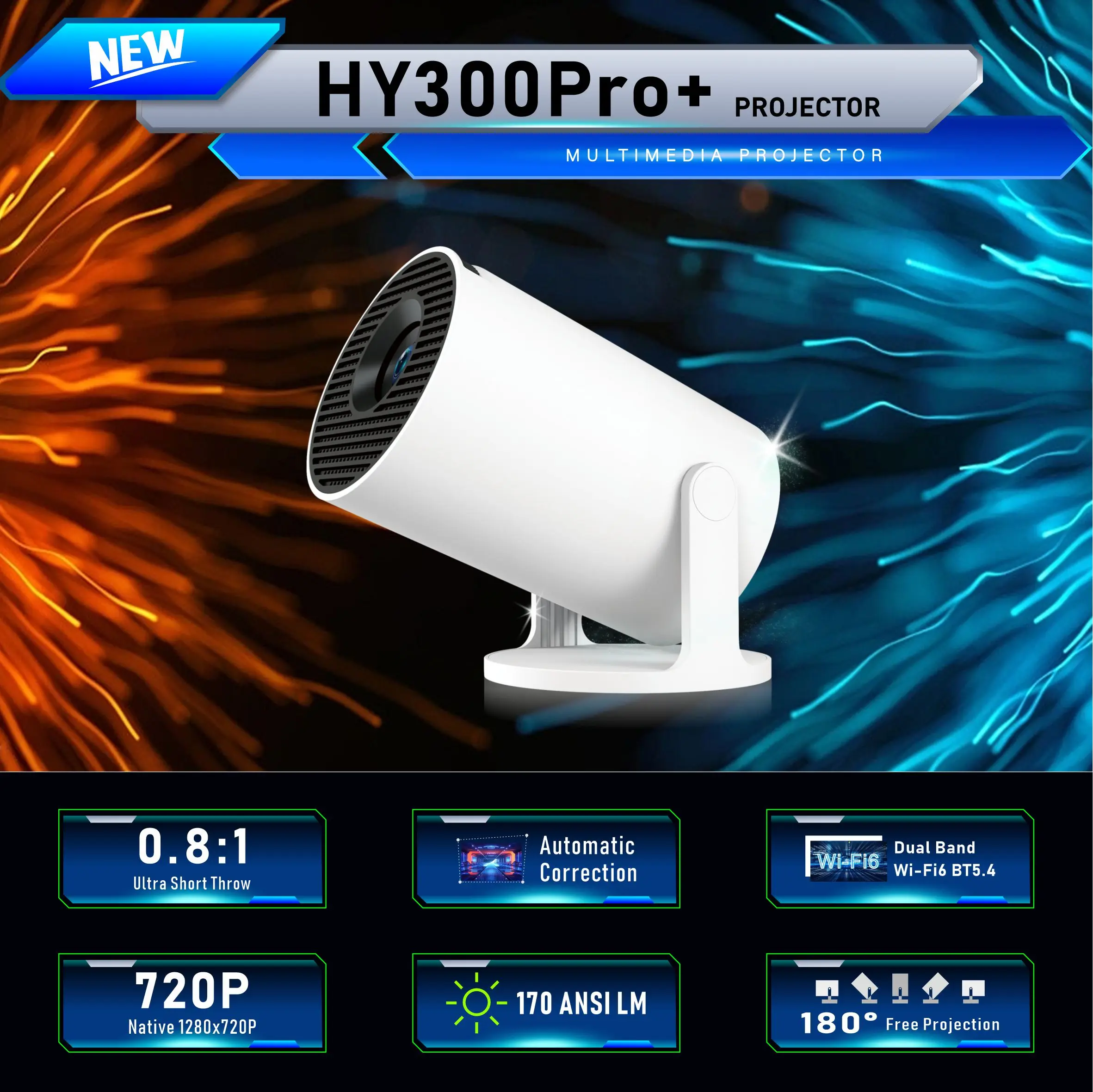 XZT Mini Portable HY300PRO+ Projector Video Home Theater