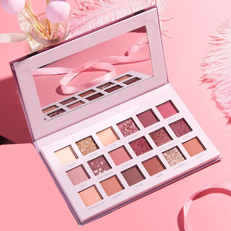 Веб-знаменитости в прямом эфире, модный стиль, розовый блеск розовый шарик матовый 18 цветов, тени для век