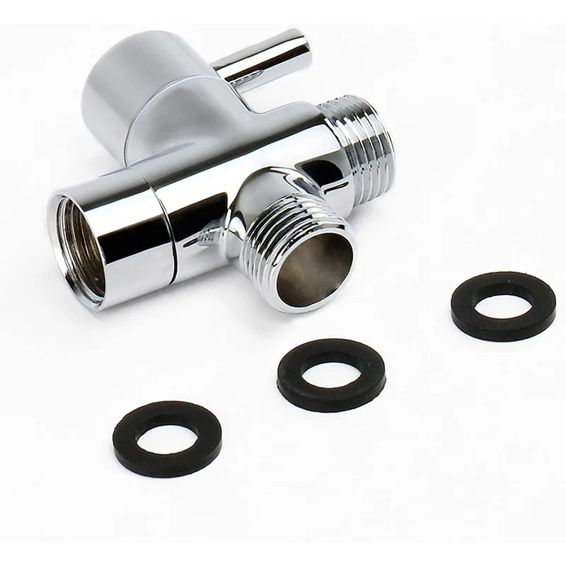 3 Way Shower Diverter Valve Switch Valve, G1/2" Solid Brass Shower Arm