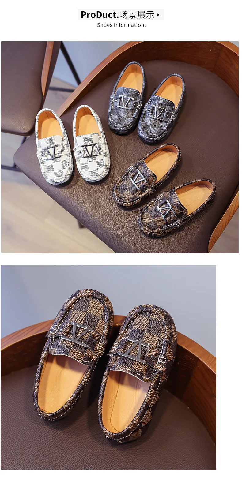 Wholesale Designer luxury kids autumn italian formal casual brown branded  leather loafers dress shoes for children From m.