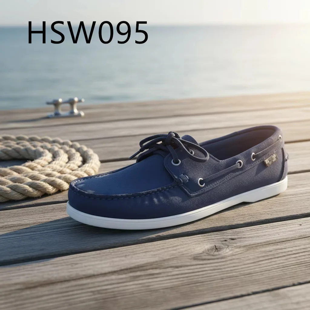 ZYF,Island Vacation Suede Leather Upper Hand Made Fashion Boat Shoes Travel Outfit Lace up Style Anti-odor Penny Shoes HSW095