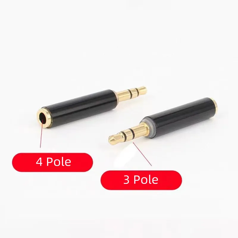 Позолоченные 3,5 мм TRS мужчин и женщин TRRS 3,5 мм 3-полюсный Мужской до 3,5 мм 4-полюсный Автоматический Женский аудио стерео переходник разъема для телефона