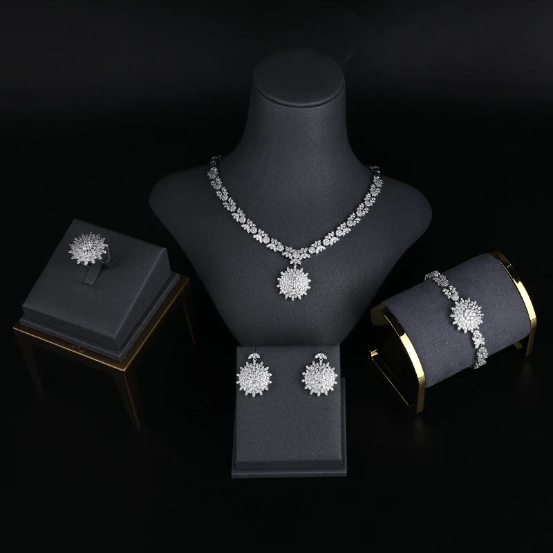 Platinum Plated Bracelet Ring Earrings 
