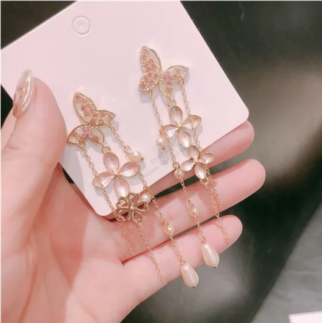 korean tassel earrings