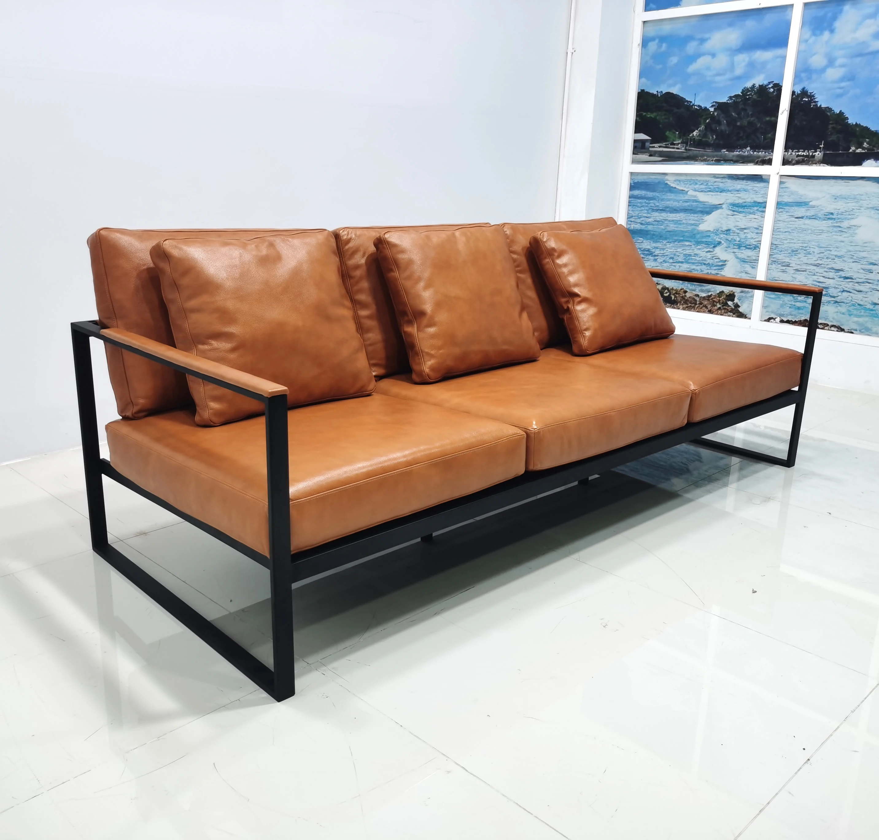 Marco De Acero De Real De Cuero De Piel De Vaca Sofá Buy Sofás 100