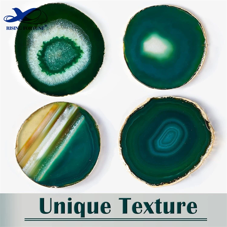 green agate cup coaster cork