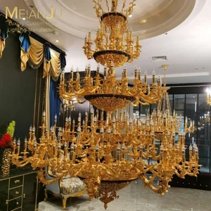 Premium Chandelier Pendant Light Modern Luxury Indoor Hanging Lighting Golden Finish Pure Copper by Zhongshan for Villas
