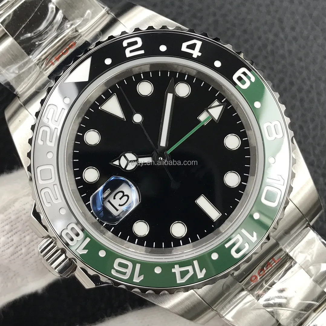 Наручные часы с левой ручкой 40 мм керамический ободок 116719 116719blro из нержавеющей стали ETA 3285 люминесцентные