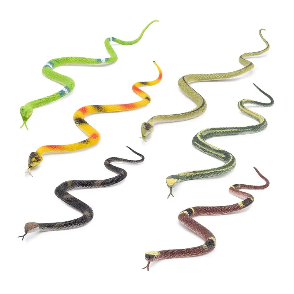 Rain Forest Snakes Realistic Rubber Snakes Assorted Colorful Plastic Snakes for Boy and Girls