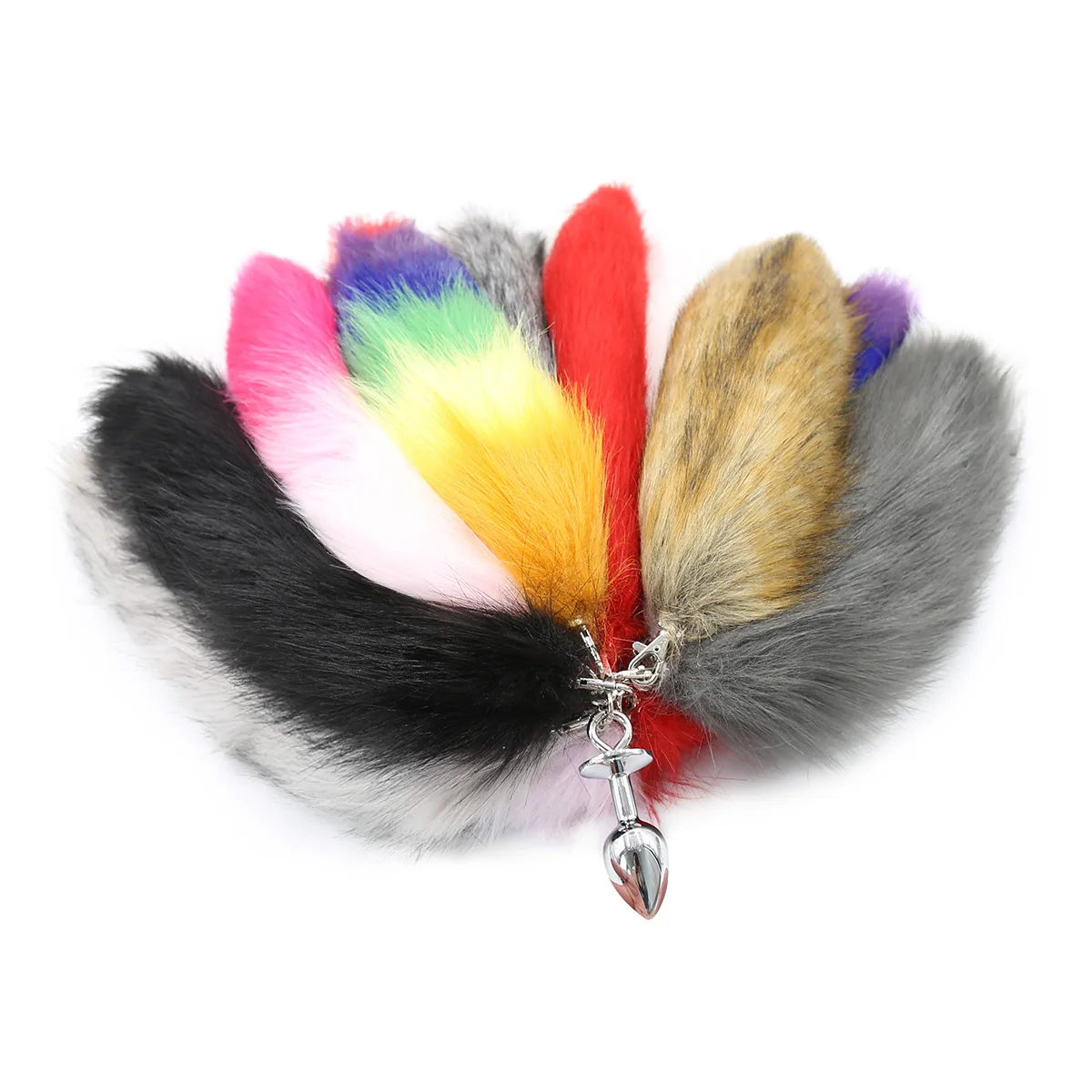 Rainbow Tail - Multi-Colored Anal Plug With Soft Cat Tail Plug Anal Extreme