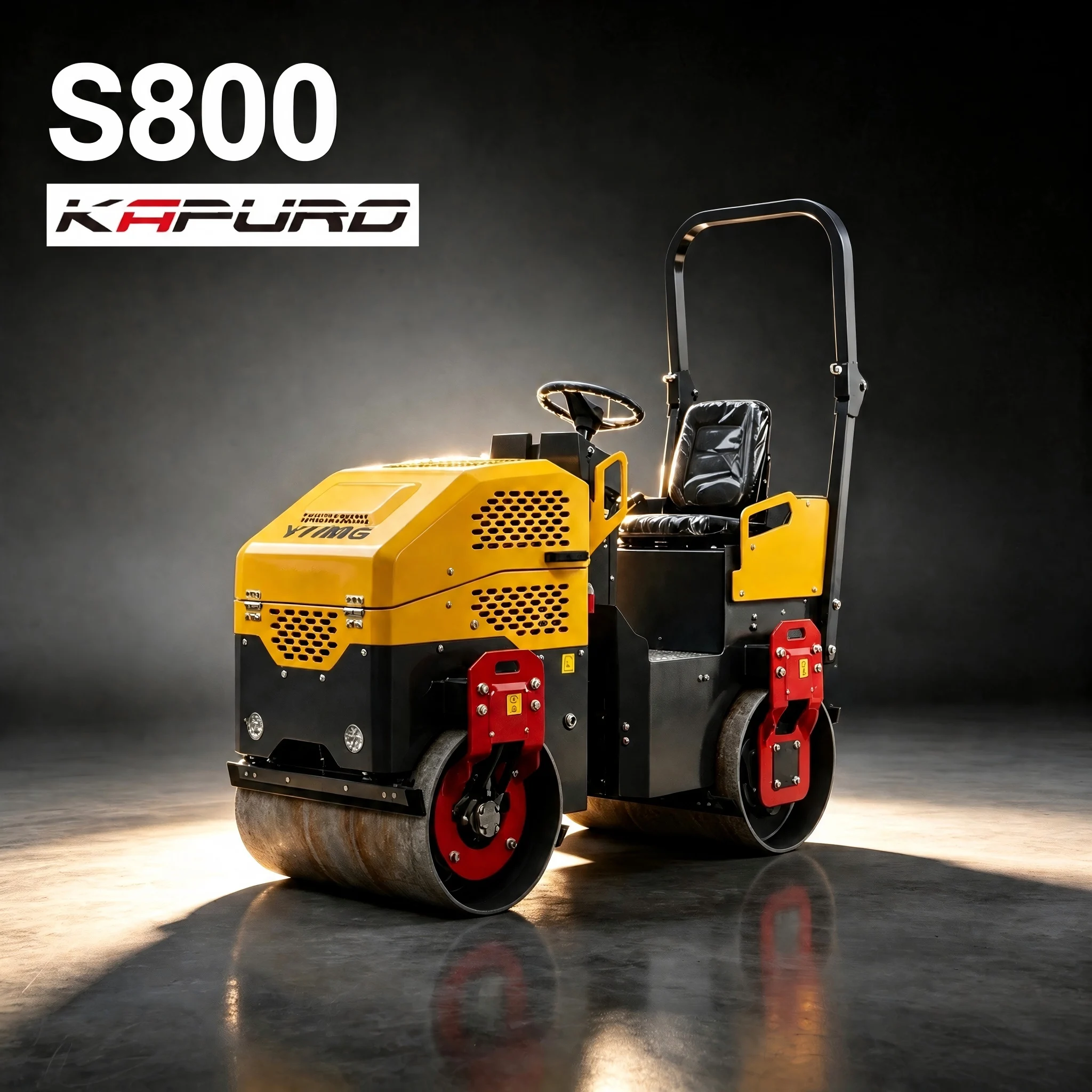 Ride on Road Roller 800mm for Asphalt Paving Road Construction 30kN Diesel Hydraulic Double Drum