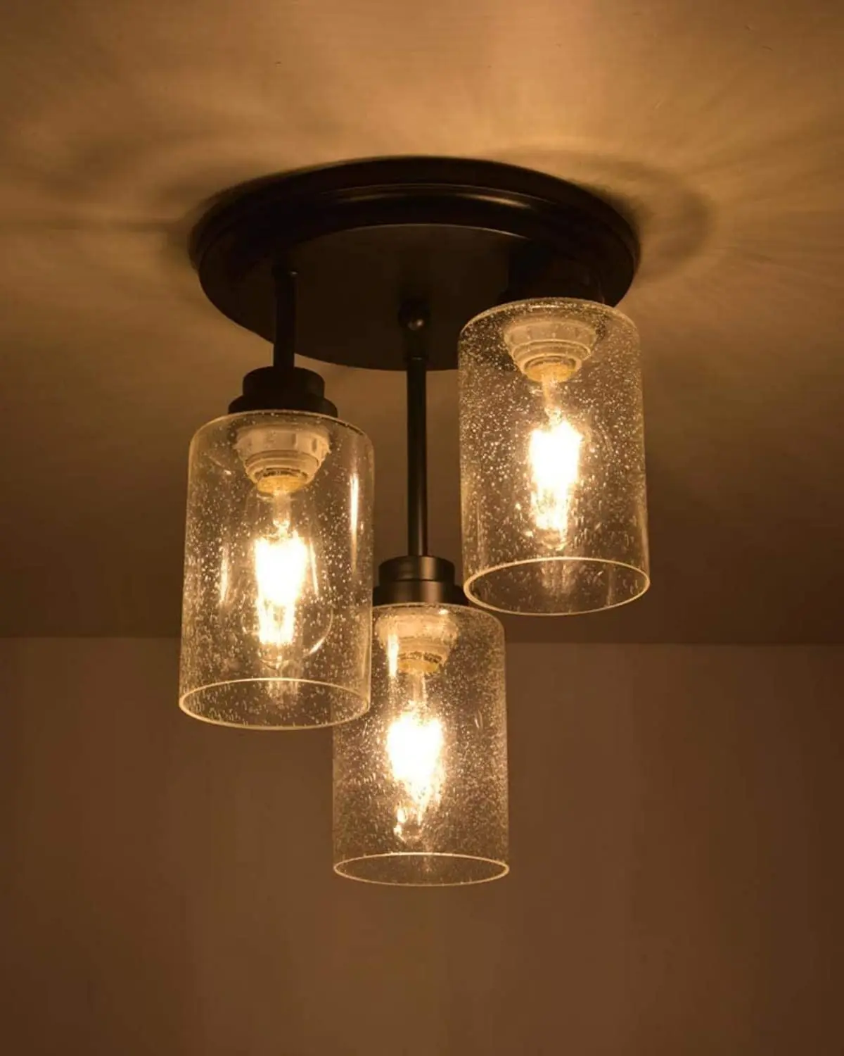Custom Clear Cylinder Bubble Glass Lamp Shade Replacements Seeded Glass