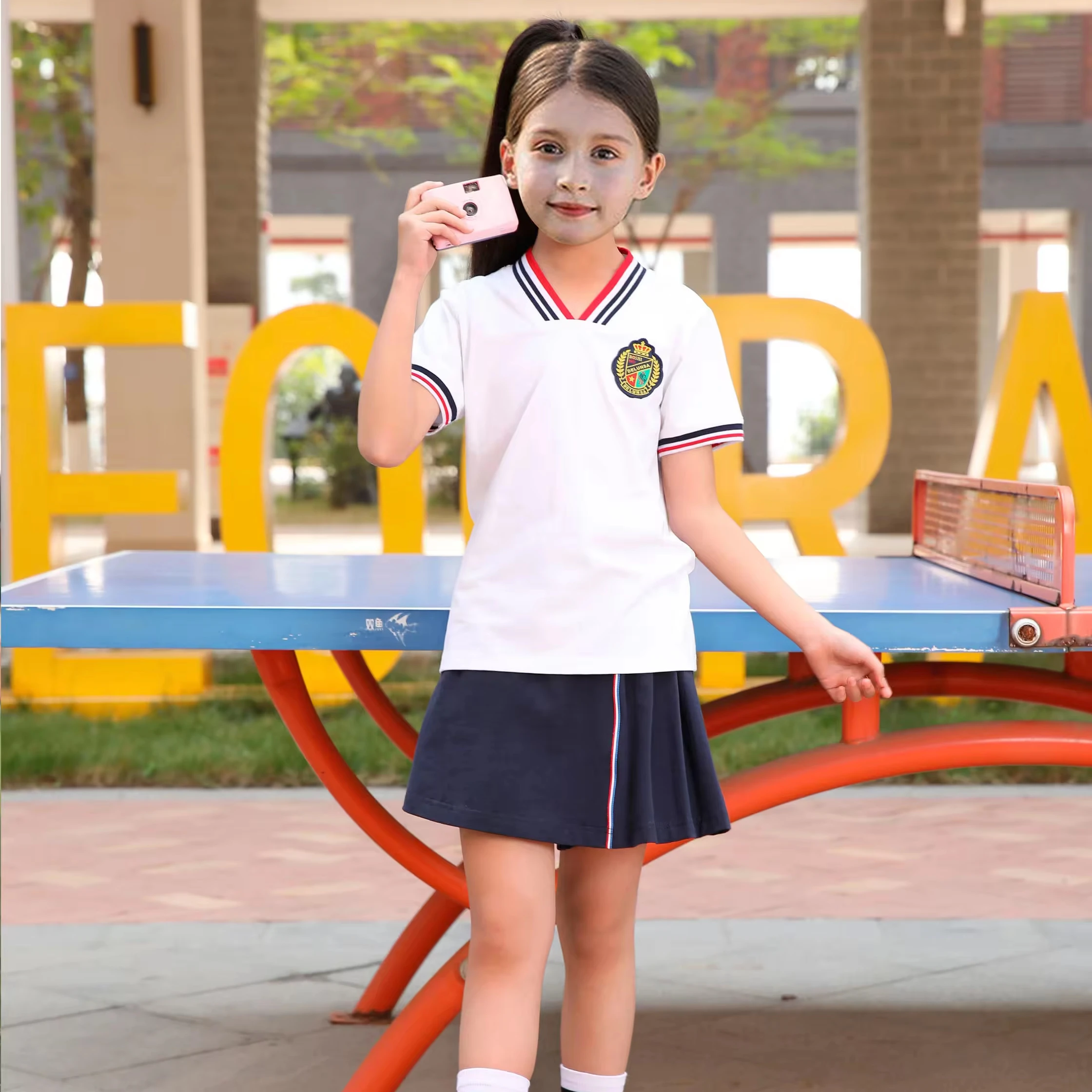 Free Custom Logo Cotton Fabrics Summer Kindergarten Primary