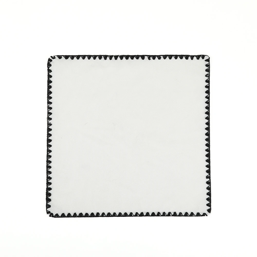 10 Inches Man White Handkerchief Vintage Knit Cotton Hankie With Whip