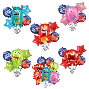 New 5 Pieces Viral Alien Balloon Set Cartoon Balloon For Happy Birthday Decoration Children's Cartoon Toy