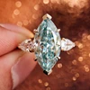 Real solid 18K gold moissanite ring