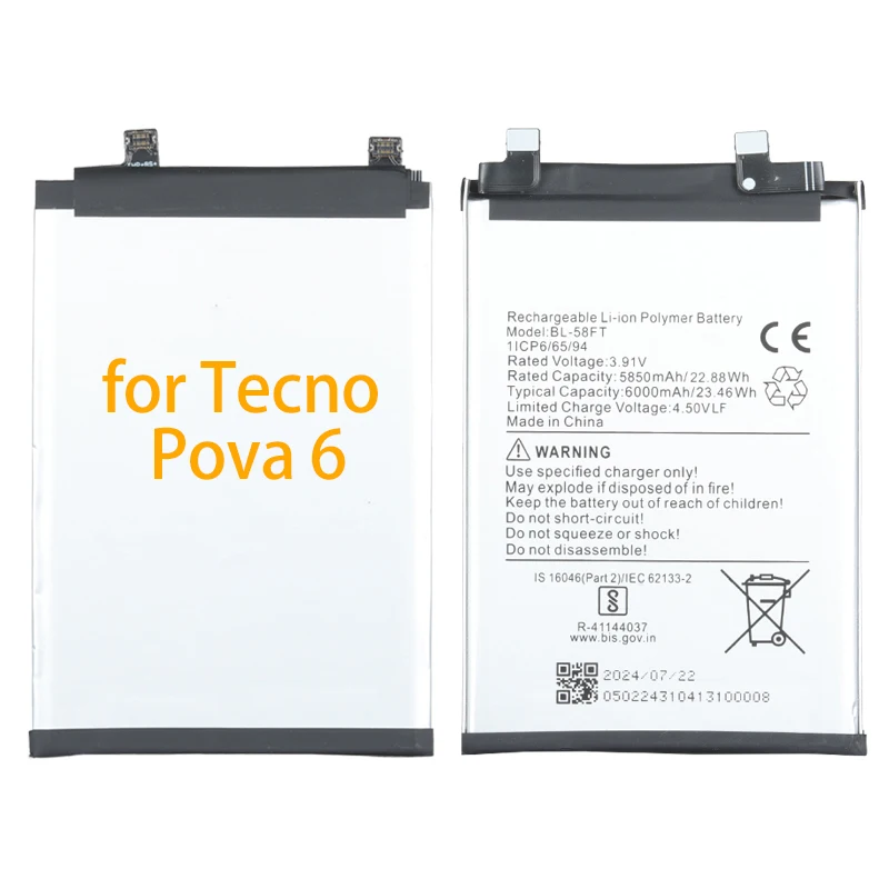 Cell Battery for Tecno Spark Air 6000mah Rechargeable