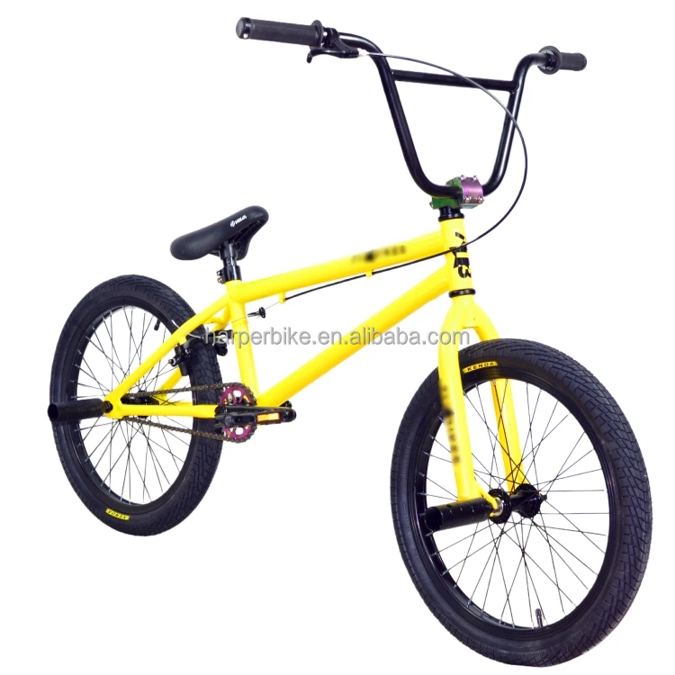 ユニークな光沢のある半透明カラーBMX 20インチフリースタイル自転車