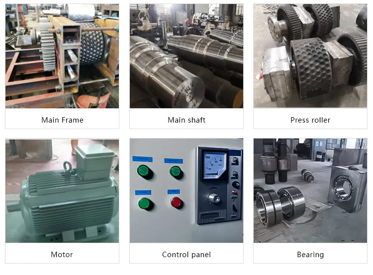 coal briquette production line use 750 roller type coal briquette machine making briquettes 