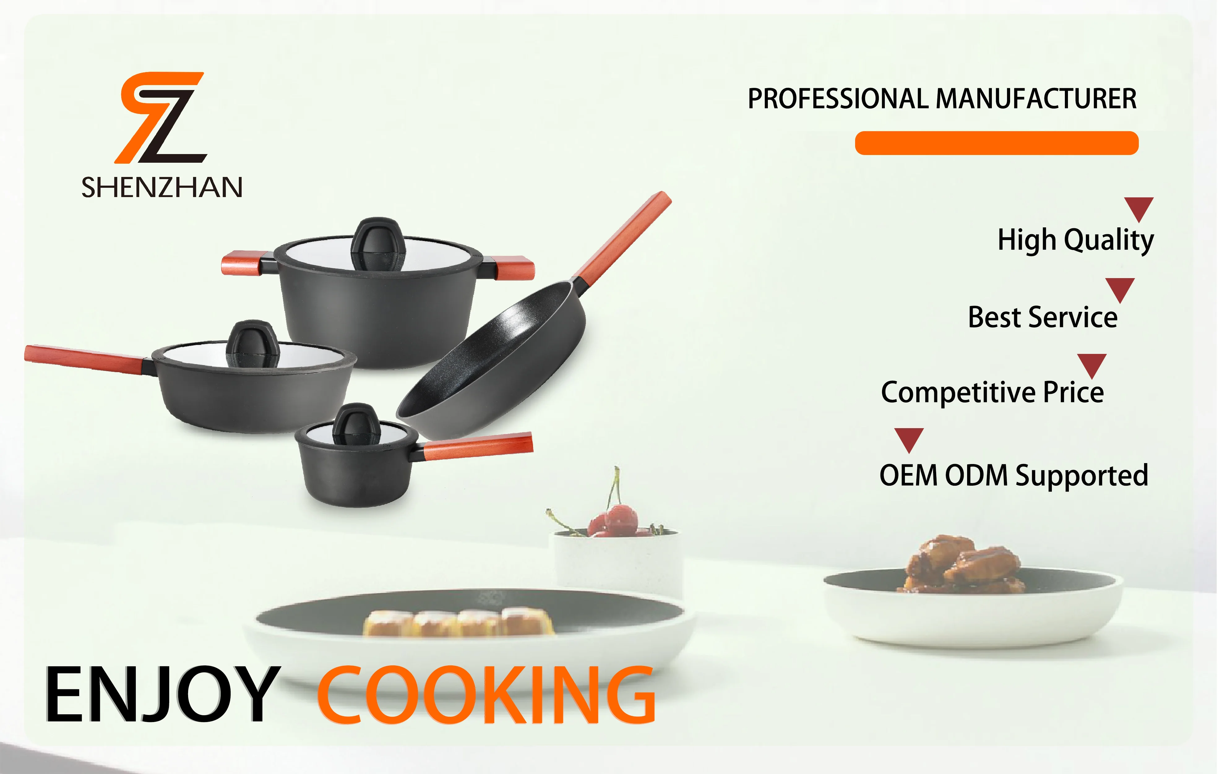 Kitchen Nonstick Coating Aluminum Pan Cooking 12pcs Soup Pot Frying