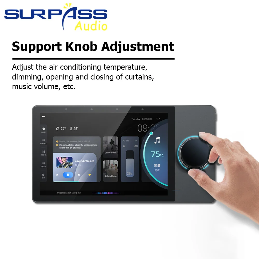 PW8425T SURPASS Tuya App WiFi Smart Home System Control Panel Touch Screen Remote Control Music System Blue Tooth Wall Amplifier