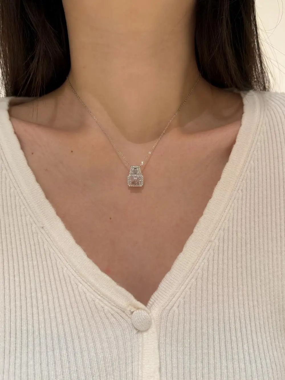 KAKODIY Eternal Fine Necklace Jewelry 925 Sterling Silver Pink 8A Zircon Pendant Necklace detail 3