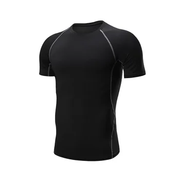 Polyester sports clothing custom slim fitted gym wear t shirts men