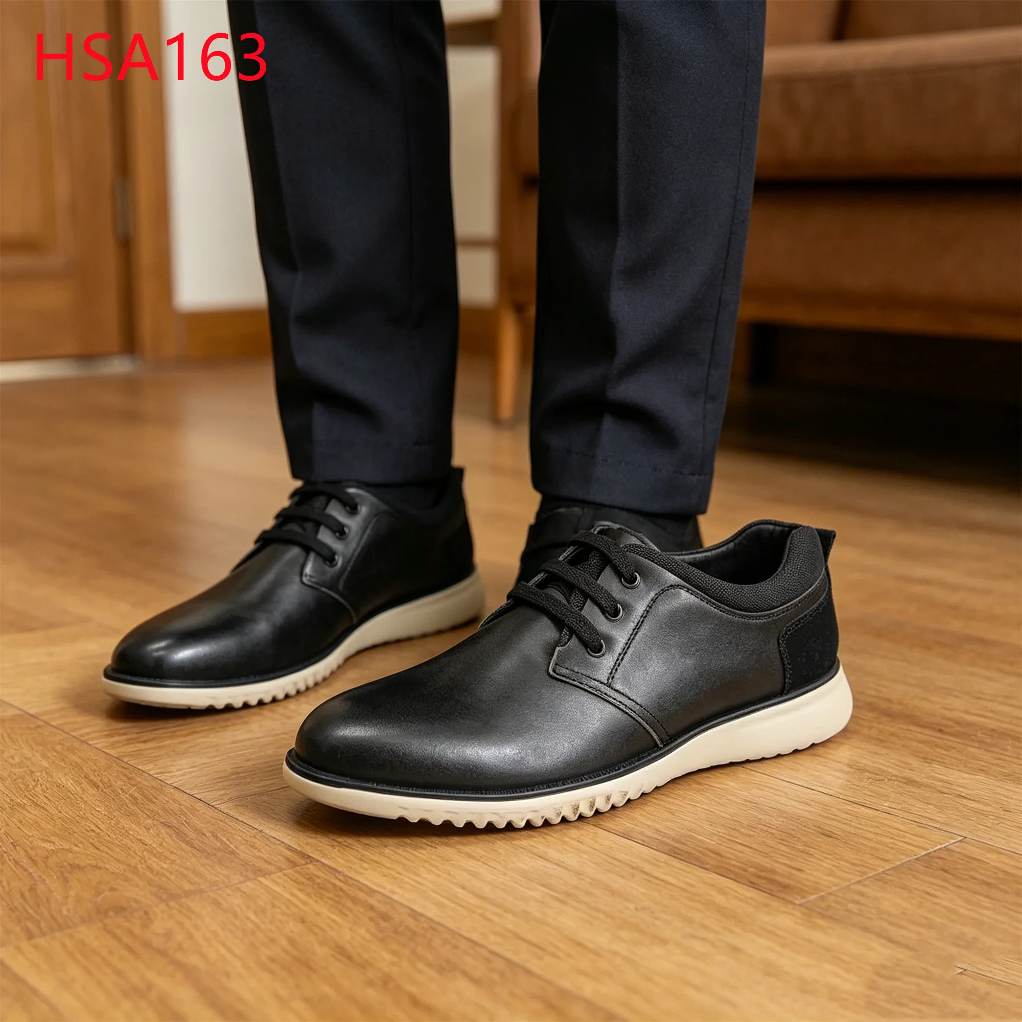 LXG, Scarpe eleganti in pelle pieno fiore + pelle scamosciata adatte a diverse occasioni, con rivestimento antifrizione e design alla moda, scarpe da uomo HSA163