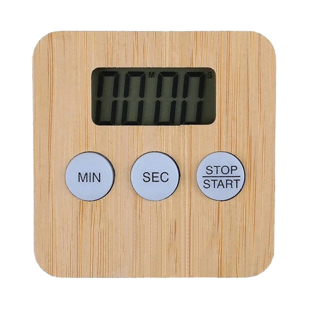 Kitchen Gadgets Cooking Tools LCD Digital Bamboo Wood Kitchen Timer Practical Cooking Timer With LCD Display