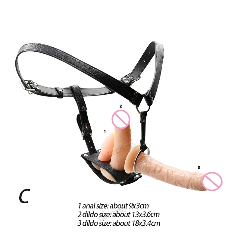 Free Custom Box - Thierry Lesbian Single Anal Plug Double Dildos Strap On, Harness Adjustable Position Penis Strapon Toys