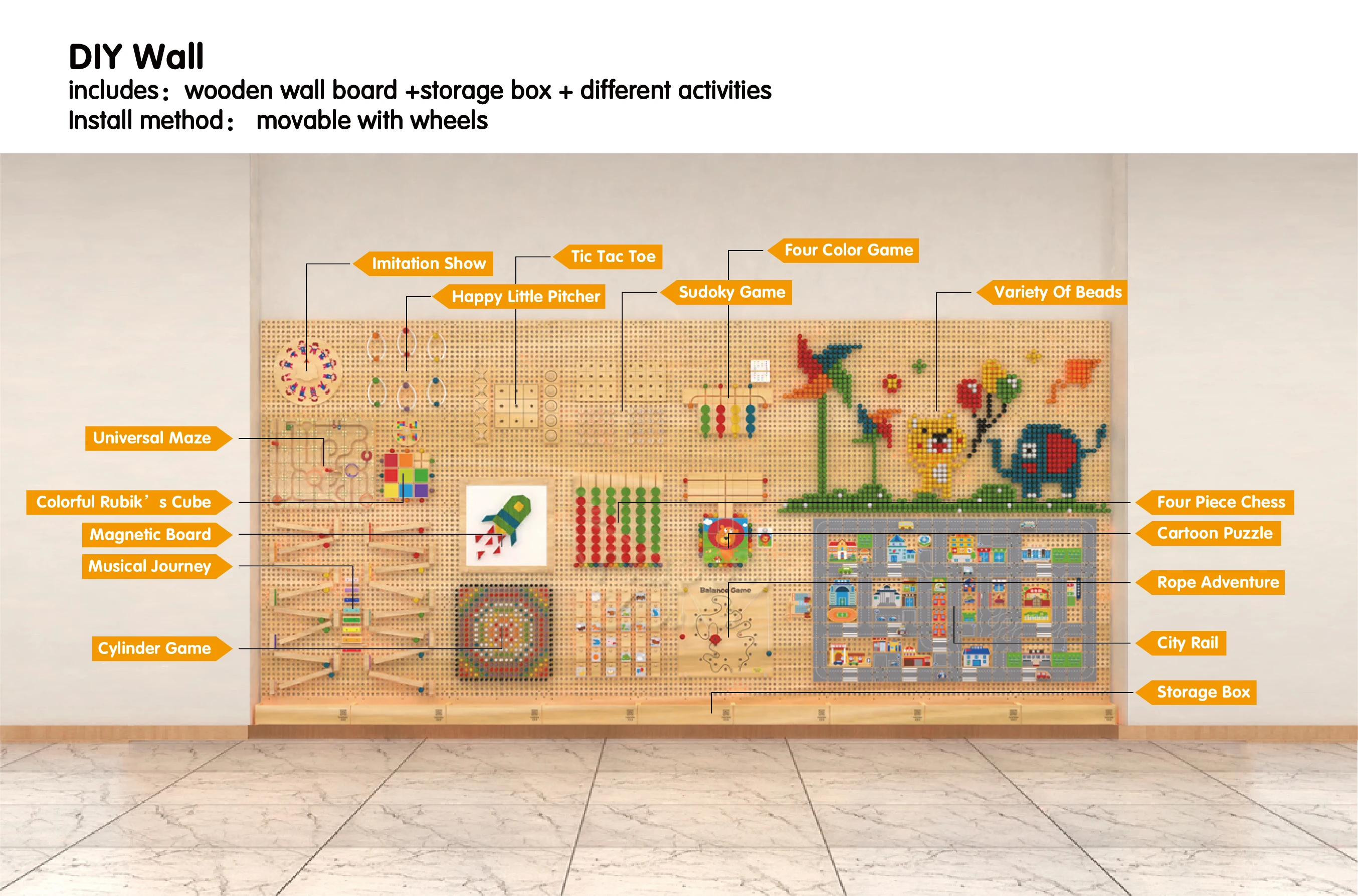 Customized Interactive Wall Panel Educational Wall Play Game For ...