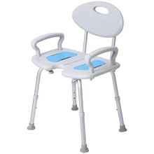 Extra Wide 23-Inch Shower Chair with Arms and Back,Heavy Duty Shower Chair,Cutout Seat, Shower Chair for Elderly