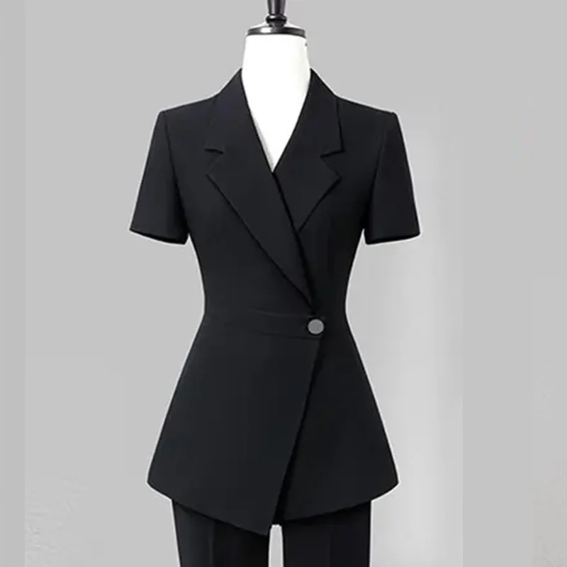 High Quality Business Professional Suit Jacket With Pants Two-Piece Set Women's Office Formal Business Slim Fit Blazer Sets