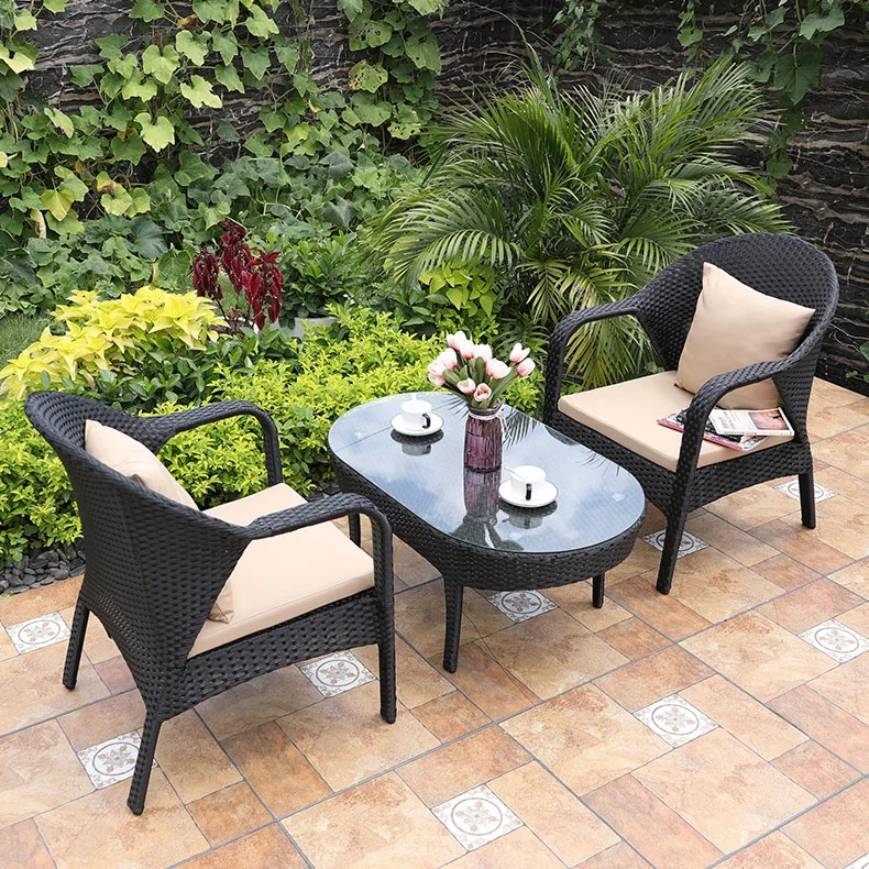 4 шт. популярная алюминиевая рама садовая мебель для сидений уличный диван Плетеный вручную набор плетеных диванов