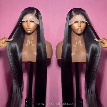 2024 Black Women Straight Curly Vietnamese Raw Hair 210% 13*4 Full Frontal Wig Preplucked Transparent Lace Front Human Hair Wigs