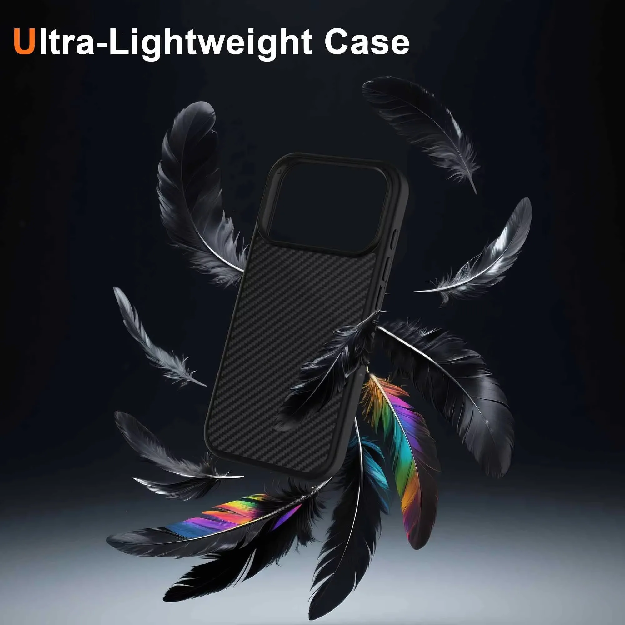 product laudtec carbon fiber soft shockproof phone case for iphone 17 air 16 pro max tpu pc material magnetic luxury business sjk1085-5