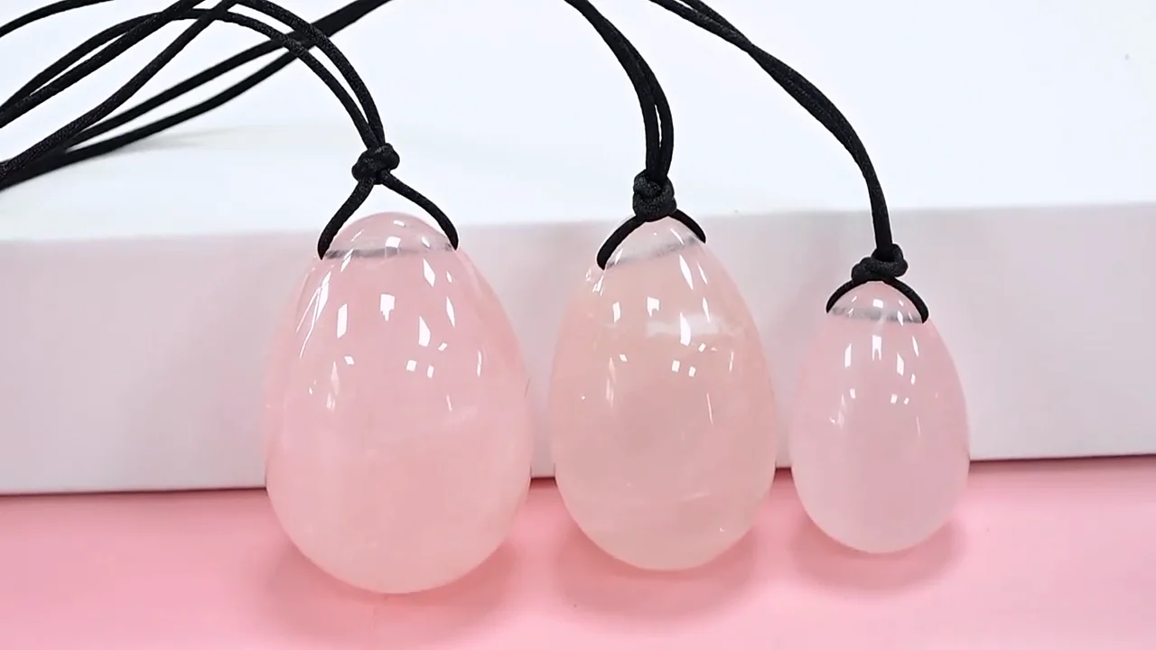 ポリッシュオーバルローズクォーツ ヨーニエッグ 50*35mm バレンタイン