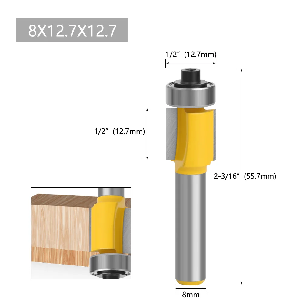 1/2 Woodworking Router Bit Bearing Flush Trim Bit for Wood Decoration ...