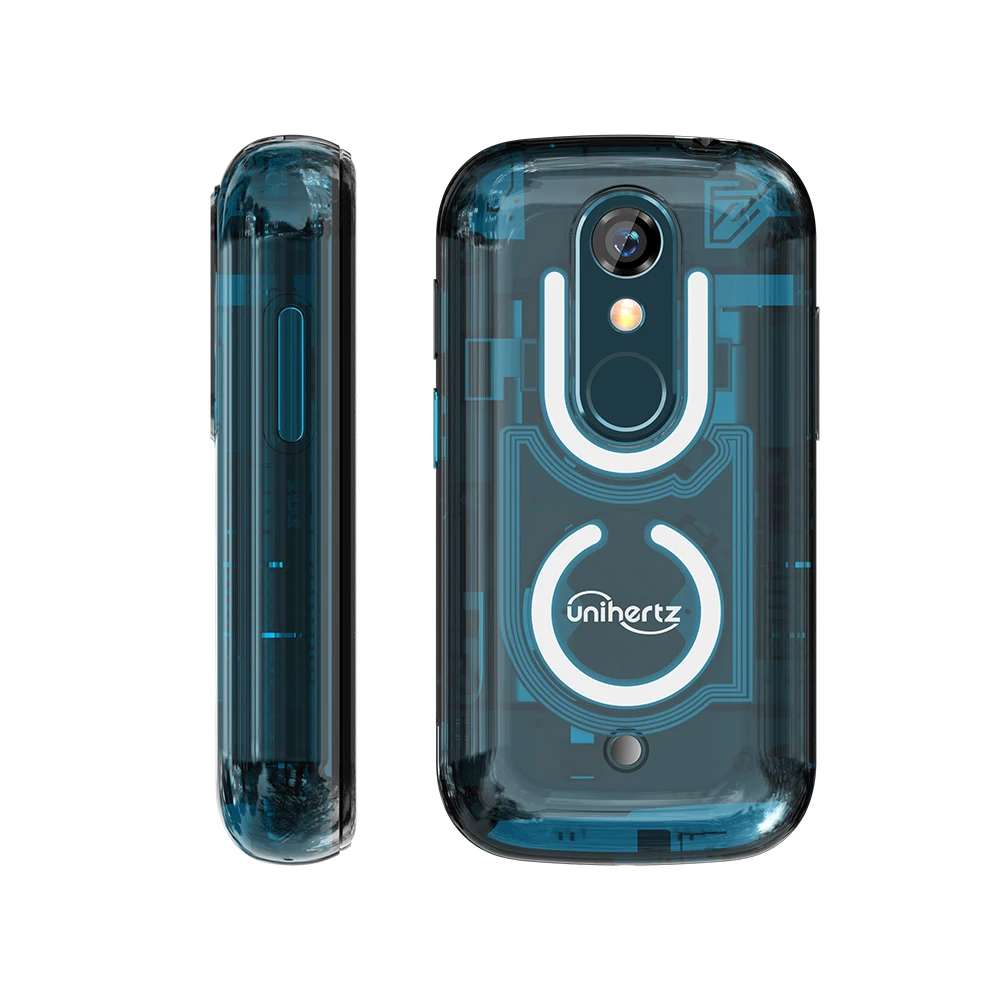 Unihertz Smallest Android 13 Smartphone 8GB 256GB Led Light Transparent Backshell Mobile Phone 48MP 3inch Cellphones Jelly Star
